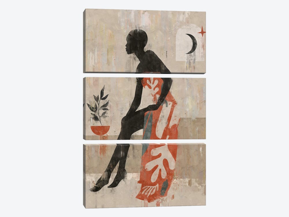Abstract Ceramics Girl II by Helo Moraes 3-piece Canvas Art Print