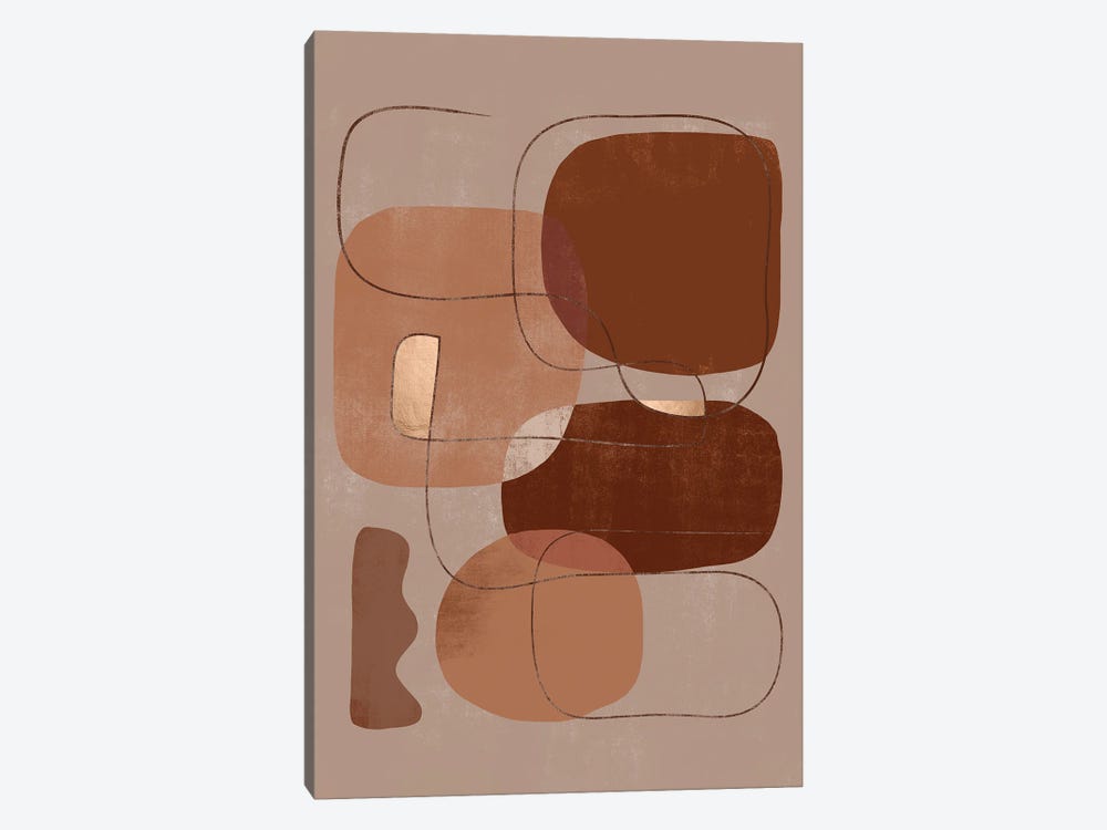 Abstract Chocolate Geometric I by Helo Moraes 1-piece Canvas Art Print