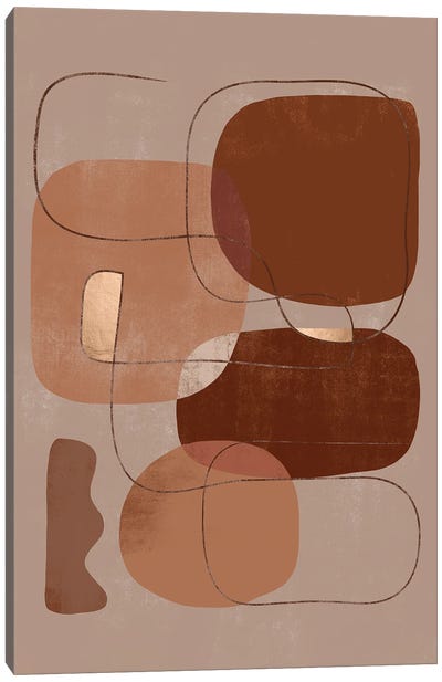 Abstract Chocolate Geometric I Canvas Art Print - Helo Moraes