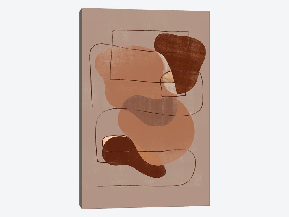 Abstract Chocolate Geometric II by Helo Moraes 1-piece Canvas Wall Art