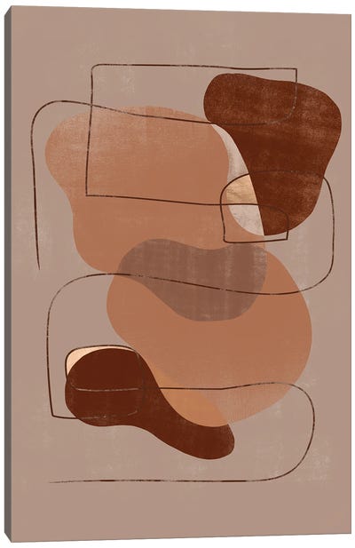 Abstract Chocolate Geometric II Canvas Art Print - Helo Moraes