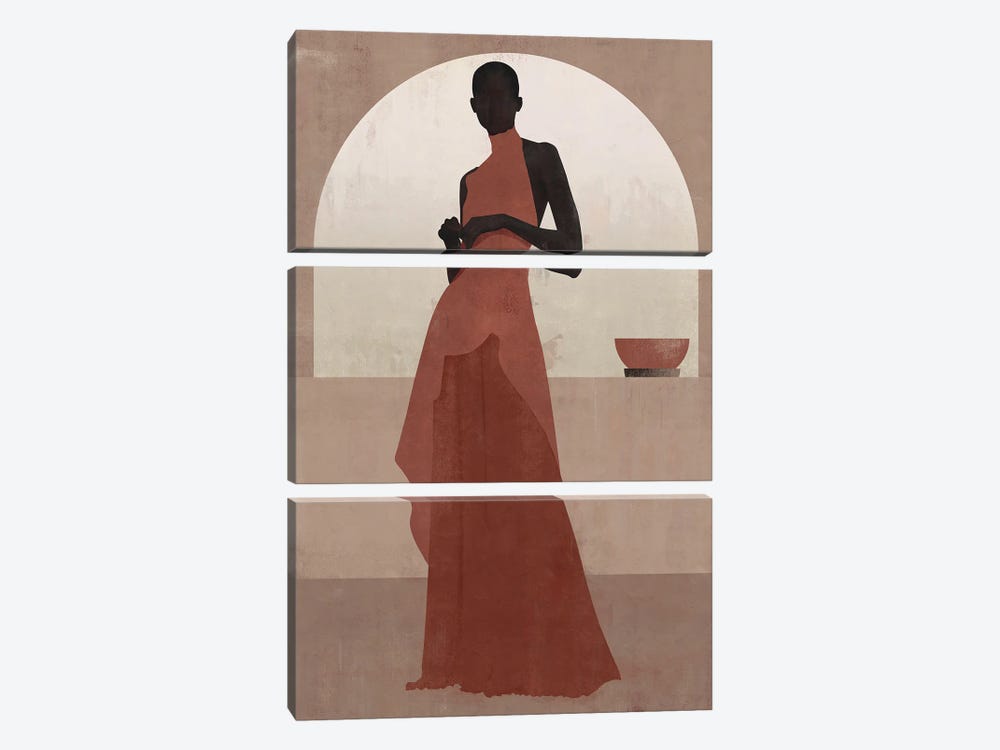 Abstract Chocolate Girl I by Helo Moraes 3-piece Art Print