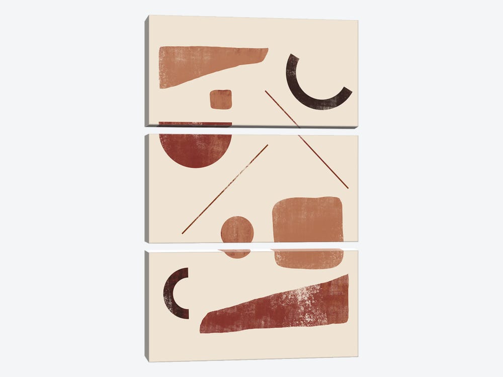 Abstract Copper Shape VI by Helo Moraes 3-piece Canvas Print