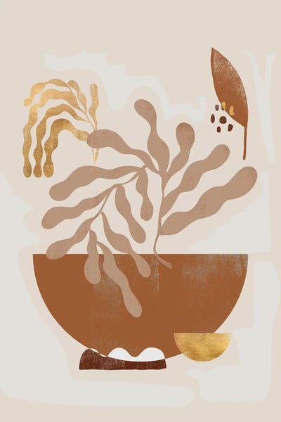 Abstract Gold Leaf V by Helo Moraes canvas print