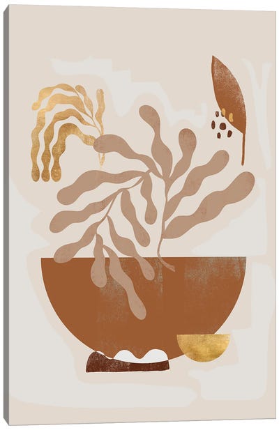 Abstract Gold Leaf V Canvas Art Print - Helo Moraes
