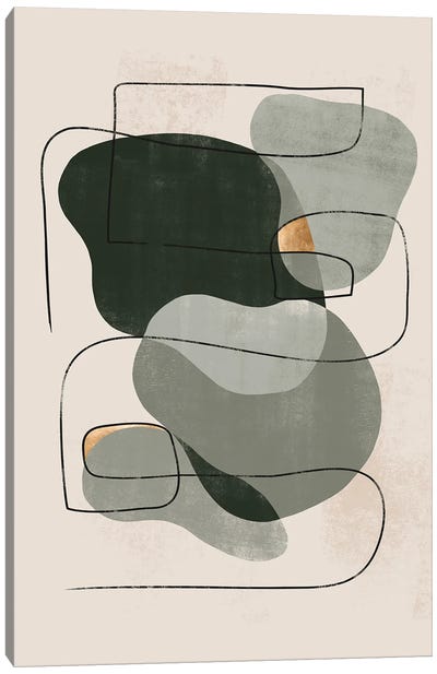 Abstract Green Geometric I Canvas Art Print - Helo Moraes