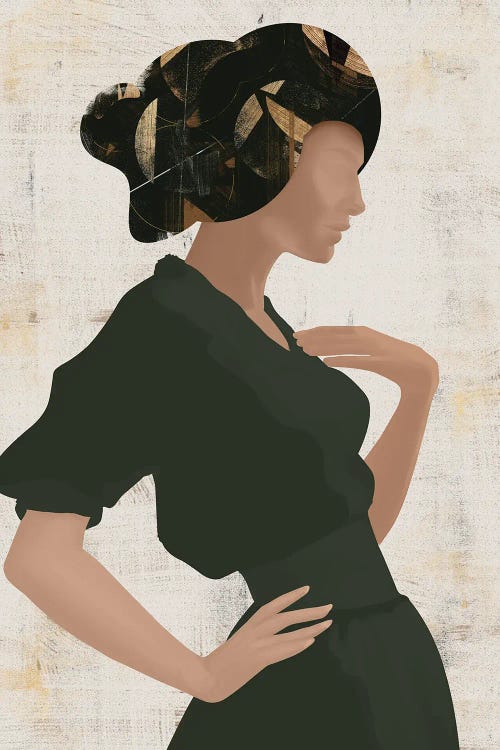 Abstract Green Girl I by Helo Moraes wall art
