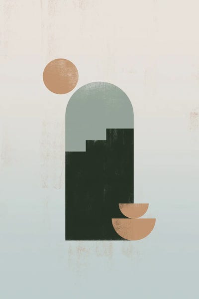 Abstract Green Shape VI by Helo Moraes art print