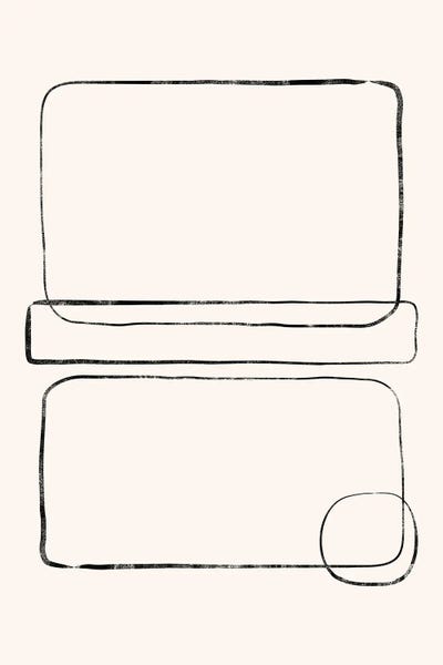 Black & Beige: Abstract Line Geometric I by Helo Moraes