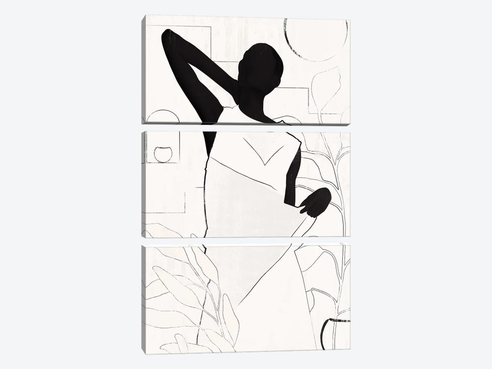 Abstract Line Girl IV by Helo Moraes 3-piece Canvas Print