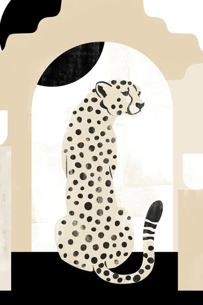 Black & Beige: Abstract Minimalism Cheetah I by Helo Moraes