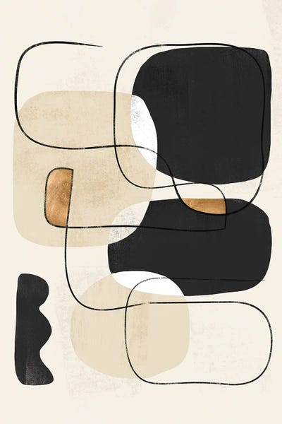 Black & Beige: Abstract Minimalism Geometric I by Helo Moraes