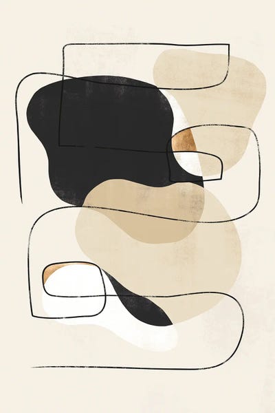 Black & Beige: Abstract Minimalism Geometric II by Helo Moraes