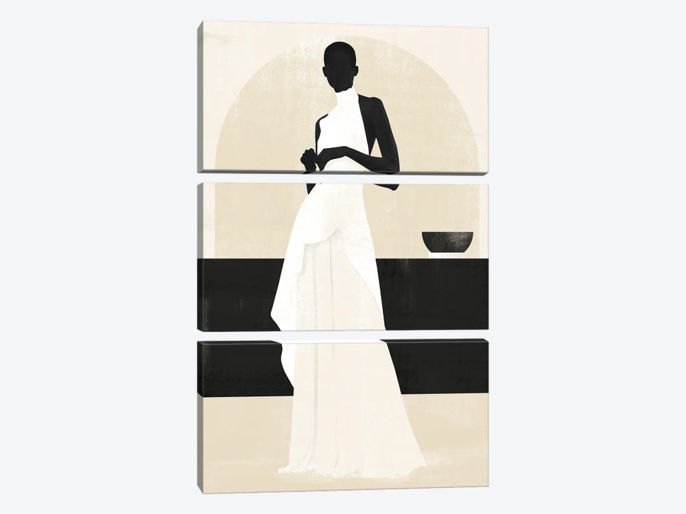 Abstract Minimalism Girl III by Helo Moraes 3-piece Canvas Art Print