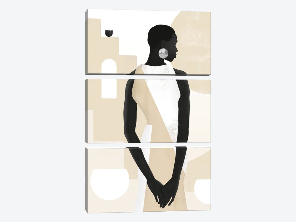 Abstract Minimalism Girl V by Helo Moraes 3-piece Art Print