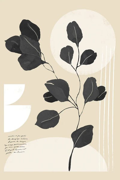 Black & Beige: Abstract Minimalism Leaf II by Helo Moraes