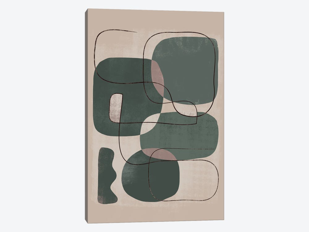 Abstract Moss Geometric II by Helo Moraes 1-piece Canvas Print