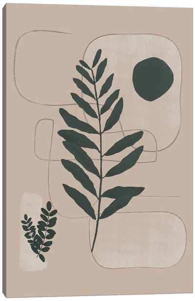 Abstract Moss leaf I Canvas Art Print - Japandi