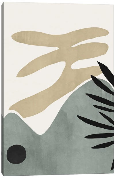 Abstract Moss Shape I Canvas Art Print - Japandi
