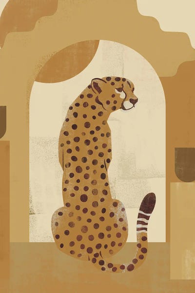 Abstract Mustard Cheetah I by Helo Moraes canvas print