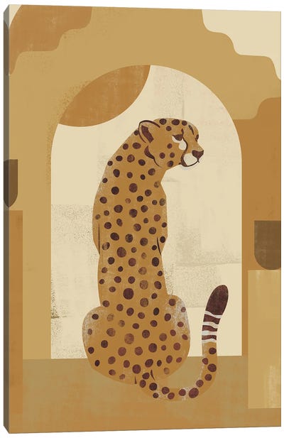 Abstract Mustard Cheetah I Canvas Art Print - Cheetah Art