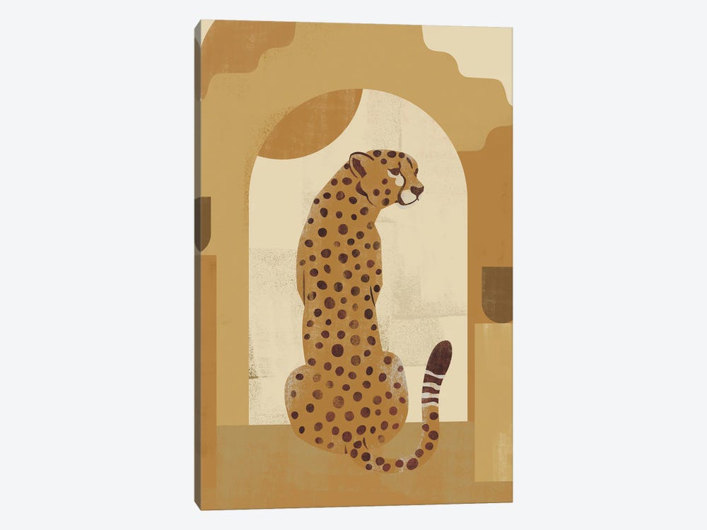 Abstract Mustard Cheetah I by Helo Moraes 1-piece Canvas Artwork