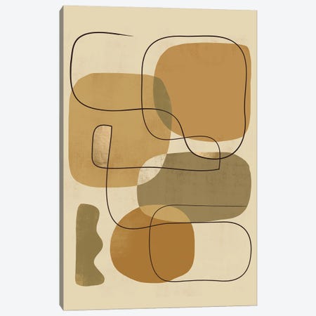 Abstract Mustard Geometric I Canvas Print #HMS369} by Helo Moraes Canvas Art Print