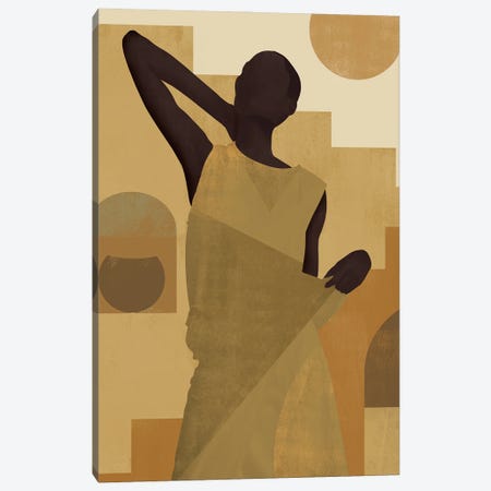 Abstract Mustard Girl I Canvas Print #HMS371} by Helo Moraes Canvas Art