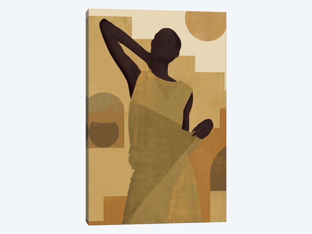 Abstract Mustard Girl I by Helo Moraes 1-piece Canvas Art