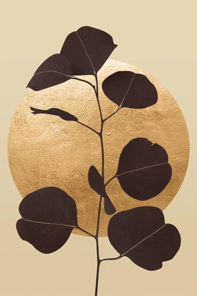 Abstract Mustard Leaf IV by Helo Moraes framed canvas print