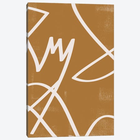 Abstract Mustard Line I Canvas Print #HMS376} by Helo Moraes Canvas Art Print