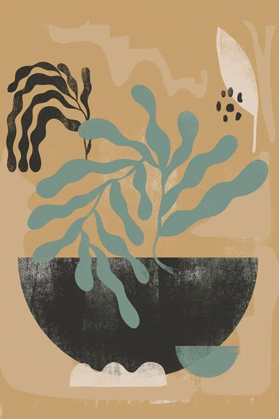 Japandi: Abstract Oasis Leaf I by Helo Moraes