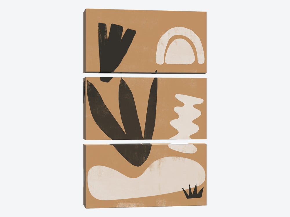 Abstract Oasis Shape I by Helo Moraes 3-piece Canvas Wall Art