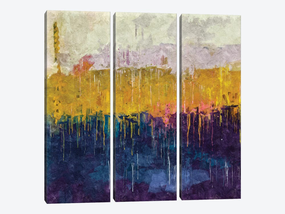 Abstract Brush III by Helo Moraes 3-piece Canvas Print