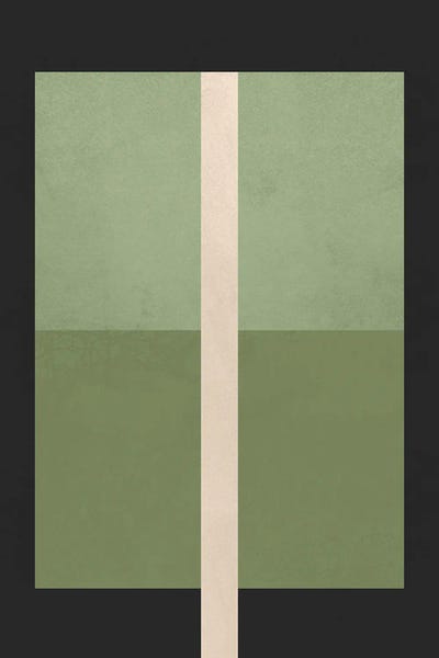 Black & White & Green: Abstract Square V by Helo Moraes