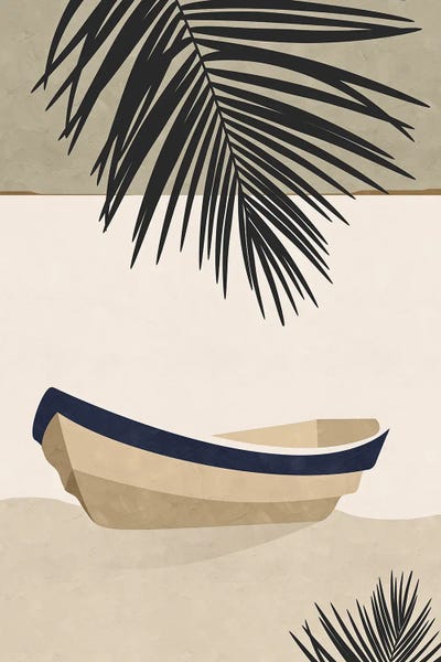 Large Coastal Art - Canvas Prints: Abstract Queen Beach II by Helo Moraes