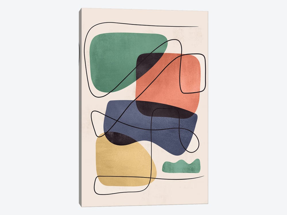 Abstract Rainbow Geometric II by Helo Moraes 1-piece Canvas Print
