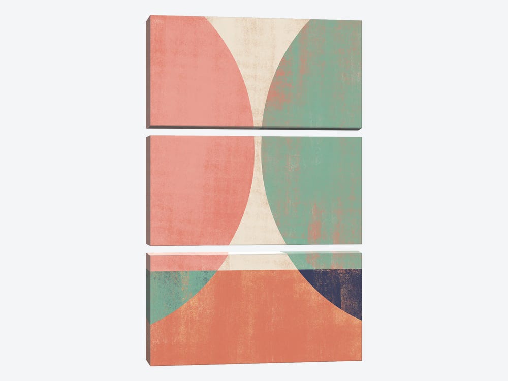 Abstract Rainbow Geometric IV by Helo Moraes 3-piece Canvas Wall Art