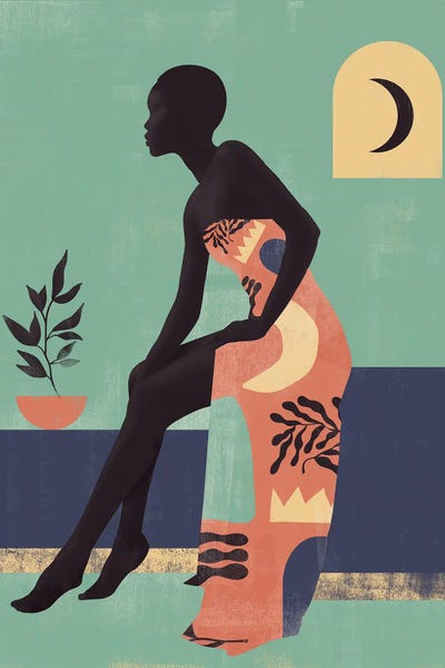 Abstract Rainbow Girl I by Helo Moraes framed canvas print