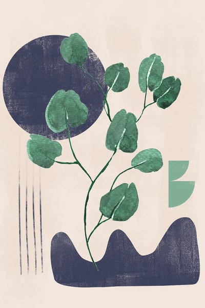 Abstract Rainbow Leaf I by Helo Moraes framed canvas print