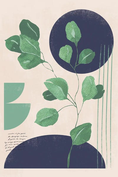 Abstract Rainbow Leaf II by Helo Moraes framed canvas print