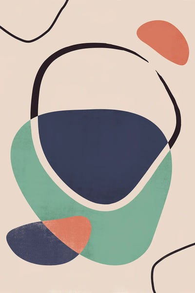 Abstract Rainbow Line I by Helo Moraes framed canvas print