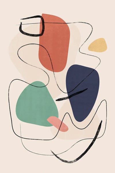 Abstract Rainbow Line II by Helo Moraes framed canvas print