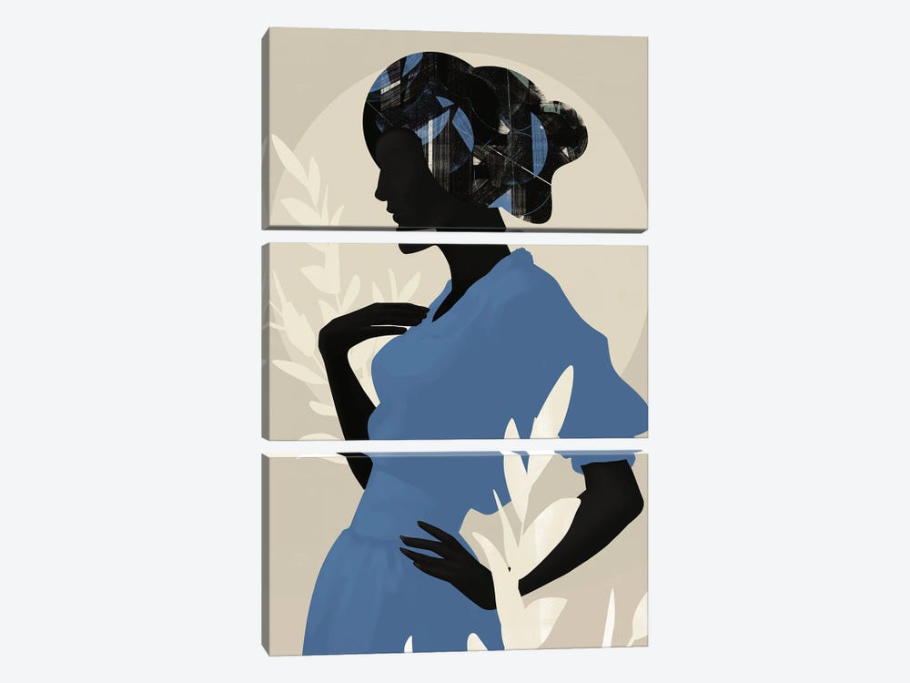 Abstract Sky Girl I by Helo Moraes 3-piece Canvas Print