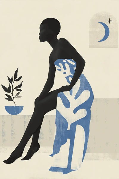 Abstract Sky Girl III by Helo Moraes framed canvas print