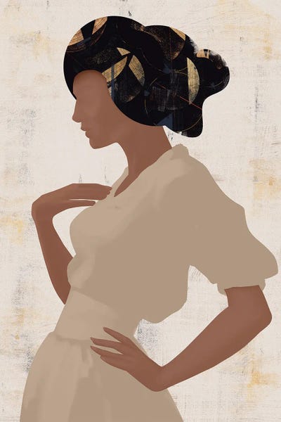 Abstract Sundown Girl I by Helo Moraes framed canvas print