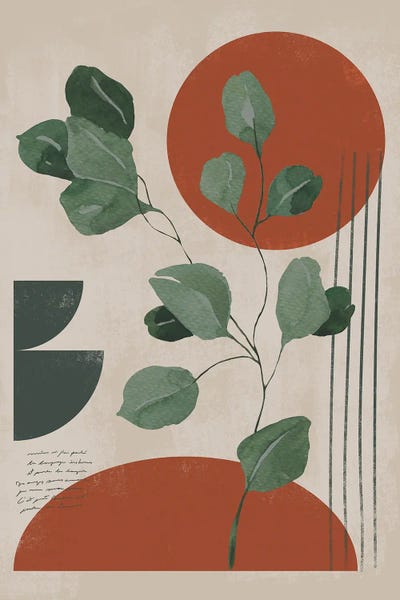 Abstract Sundown Leaf III by Helo Moraes framed canvas print