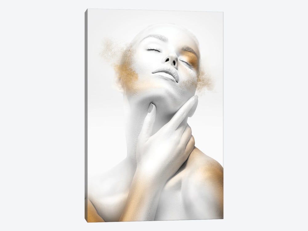 Woman White And Gold II by Helo Moraes 1-piece Canvas Art Print
