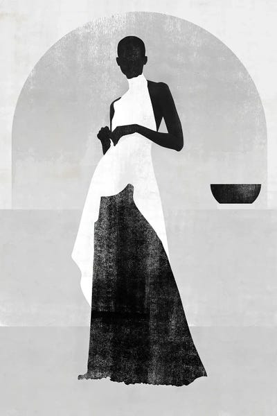 Woman White And Black II by Helo Moraes framed canvas print