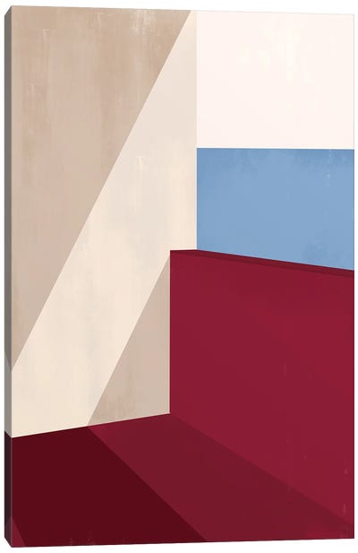 Abstract Magenta Geometric III Canvas Art Print - Pantone 2023 Viva Magenta